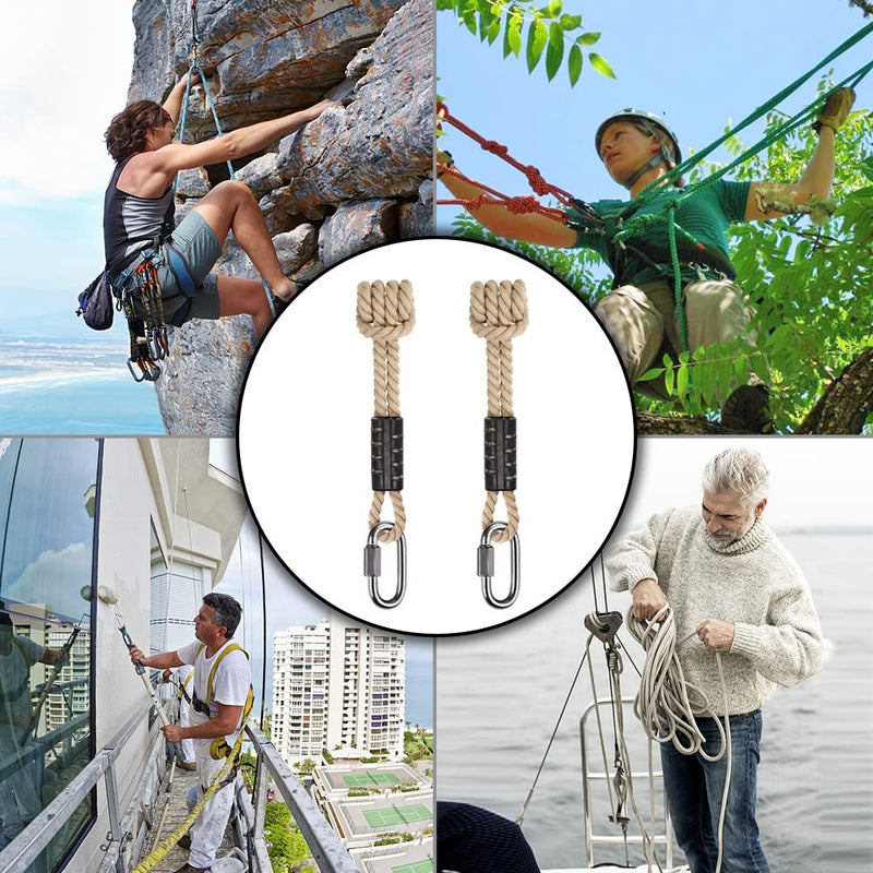 BeneLabel Poseidon Series Sewn Prusik Loops Ropes, Safety, 19", Diameter 2/5", 2 Pack, Beige off-white - BeesActive Australia