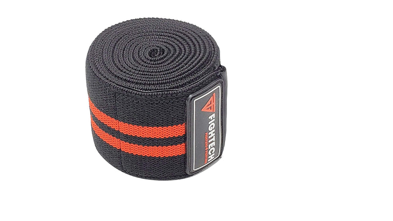 FIGHTECH Knee Wraps for Weightlifting | Men & Women | Bodybuilding Knee Squat Wraps | 82" Long Knee Straps for Compression & Elastic Support During Leg Presses, Cross Training Gym Workout | Pair RED - BeesActive Australia