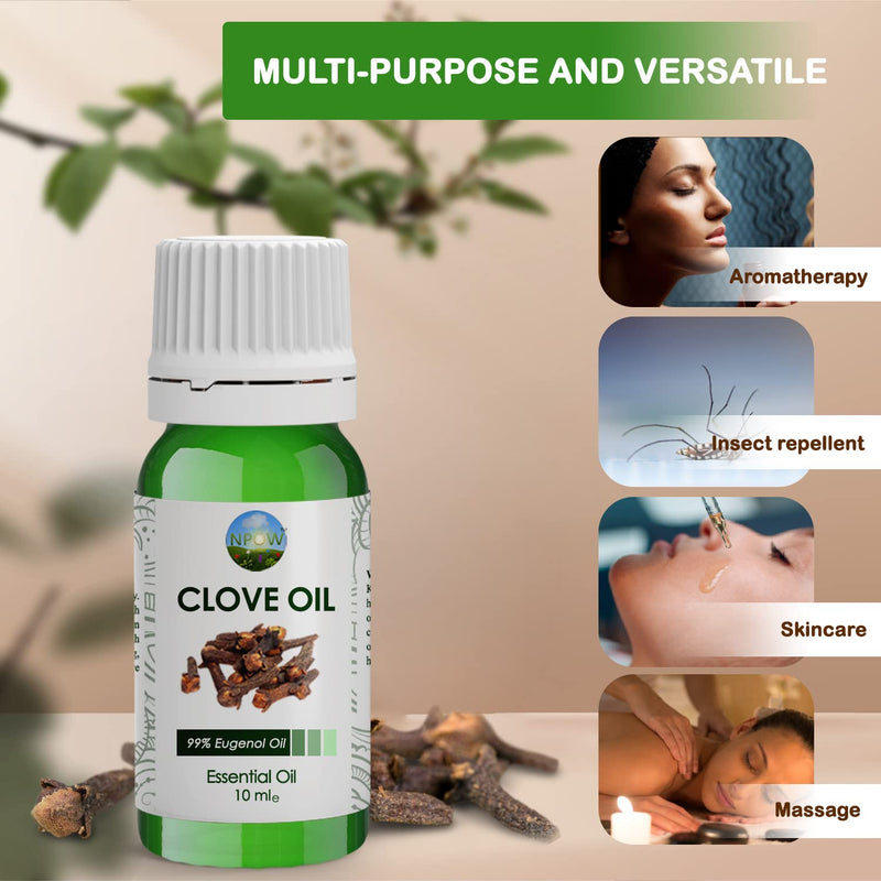 NPOW Clove Oil, Clove Essential Oil, Clove Oil for Toothache Pain Relief, Clove Oil for Hair Growth, Oil of Cloves for Toothache, Essential Oil for Oral Discomfort - 30ml 30 ml (Pack of 1) - BeesActive Australia