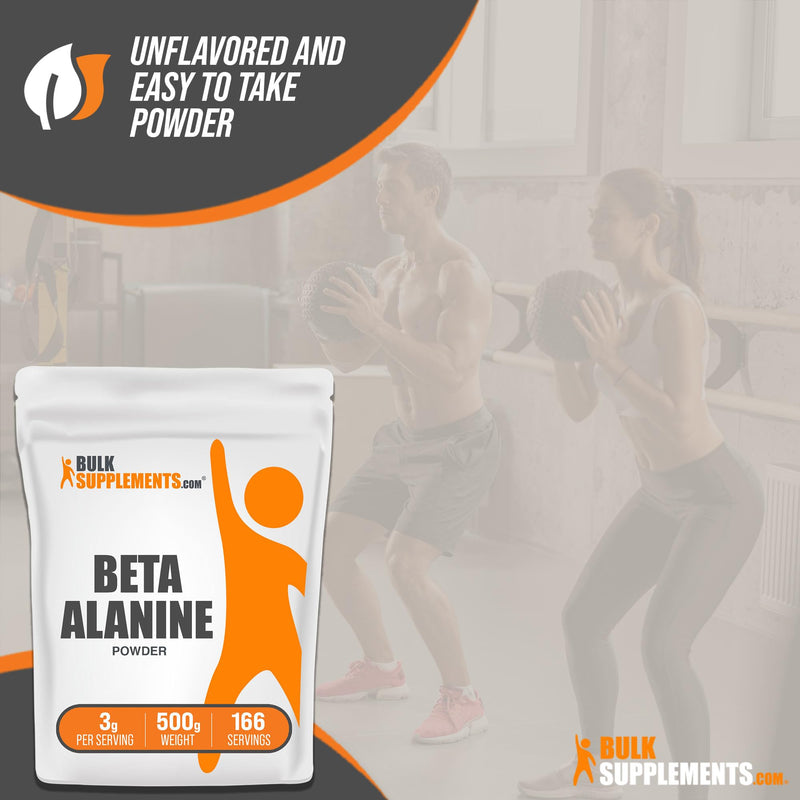 BULKSUPPLEMENTS.COM Beta Alanine Powder - Beta Alanine Pre Workout, Beta Alanine 3000mg - Beta Alanine 500g, Beta Alanine Bulk - Unflavored, Pure & Gluten Free, 3g per Serving, 500g (1.1 lbs) 1.1 Pound (Pack of 1) - BeesActive Australia