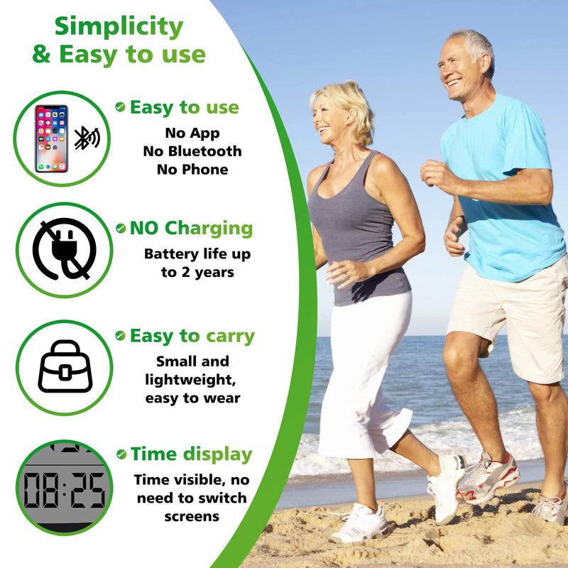3D Pedometer for Walking with Clip, Simple Step Counter with Large Display, Track Steps, Activity Time and Back Light Accurate Step Counter for Walking for Men Women Seniors Kids 01-Black - BeesActive Australia