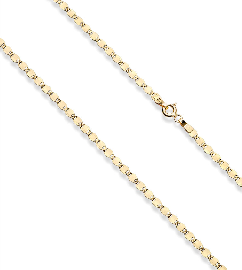 Miabella 18K Gold Over 925 Sterling Silver Italian Sparkle Mirror Link Chain Necklace for Women Teen Girls, Made in Italy Length 26 Inches - BeesActive Australia
