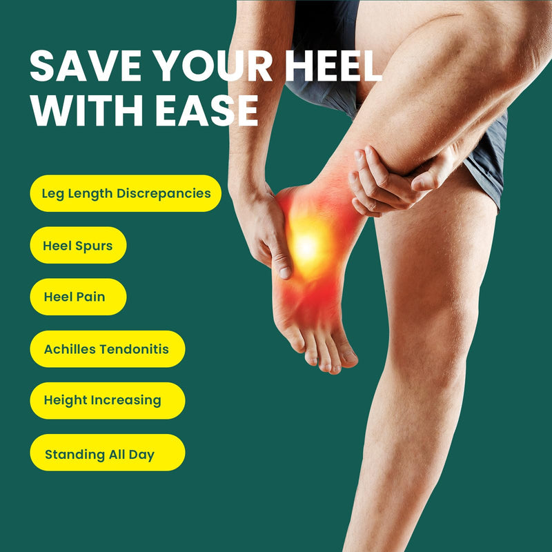 Adjustable Heel Lifts for Shoes, Welnove 4-Layer 1/4" Orthopedic Height Increase Insoles for Achilles Tendonitis, Heel Pain, Leg Length Discrepancy, Plantar Fasciitis, Shoe Insert 1/2" 3/4" 1"(1 Pair) - BeesActive Australia