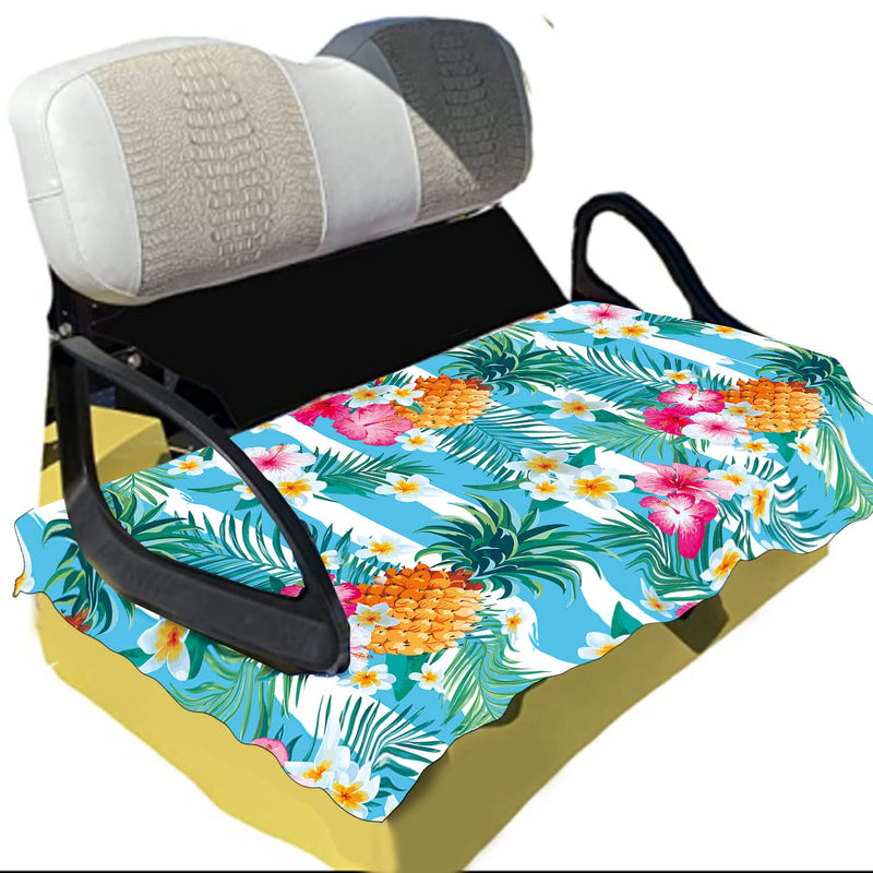 ENYORSEL Golf Cart Seat Cover, Summer Golf Cart Seat Towel, 53x31 Inches, Easy Install and Clean, Made of Superfine Fiber Fabric, Protect Your Cart Seat Seat Cover, Fit Most 2-Person Golf Cart Colorful Pineapple - BeesActive Australia