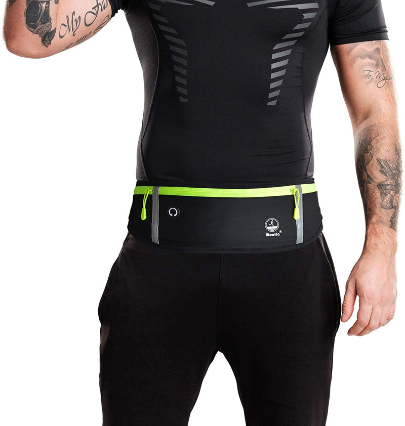 Running Belt, Fanny Pack for Women Men, Water Resistant Waist Pack, Runners Belt for Hiking Fitness Travel - Adjustable Running Pouch Phone Holder Accessories for iPhone Samsung - Black - BeesActive Australia
