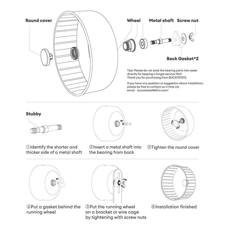 BUCATSTATE Hamster Wheel Silent, 6.7in & 5.5in Hamster Exercise Wheels Basic- Quiet Spinner Hamster Running Wheels for Gerbil Dwarf Syrian Hamster 6.7inch - BeesActive Australia