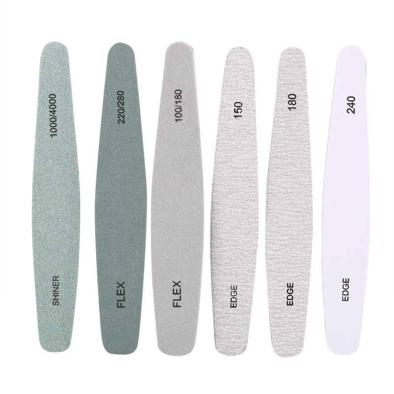 Professional Nail Files Nail Buffers Natural File Double Sided Nail Polisher Files Gel Files Manicure Pedicure Tool - 6pcs/Set - BeesActive Australia