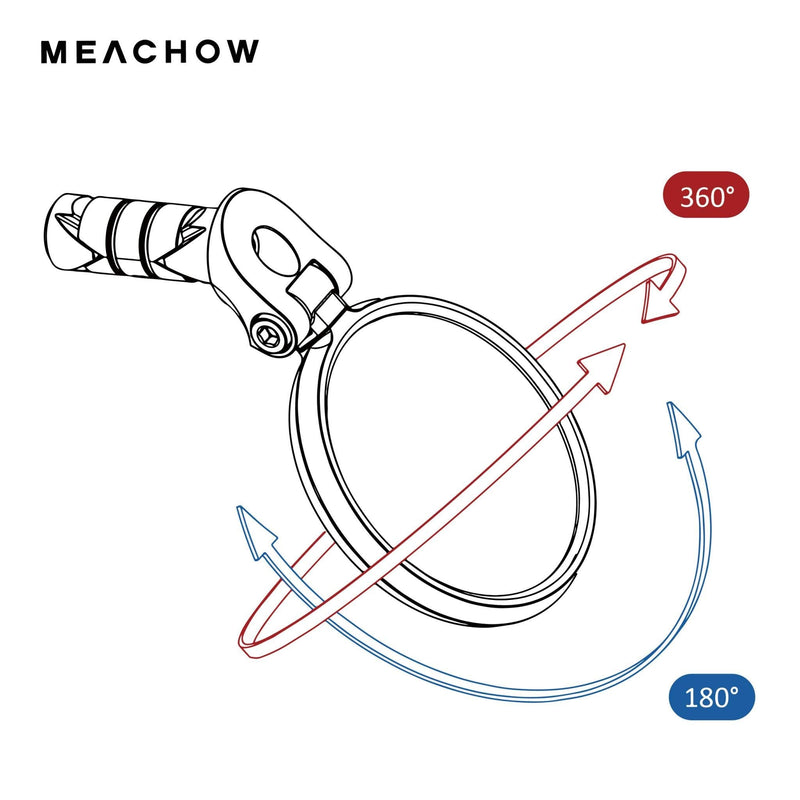 MEACHOW Bar End Bike Mirror [Upgraded Version] Scratch Resistant Glass Lens,HD,Safe Rearview Mirror,ME-001 Blue - BeesActive Australia