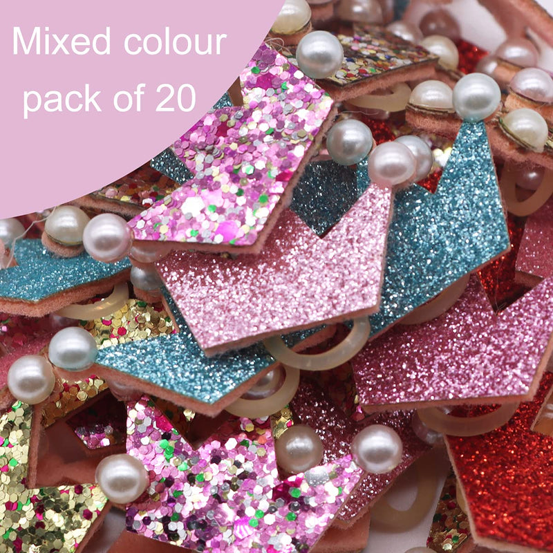 FZBNSRKO 20Pcs Pet Flower Crown Rubber Band Flower Bow Puppy Dog Bow Accessories (Random Color) - BeesActive Australia