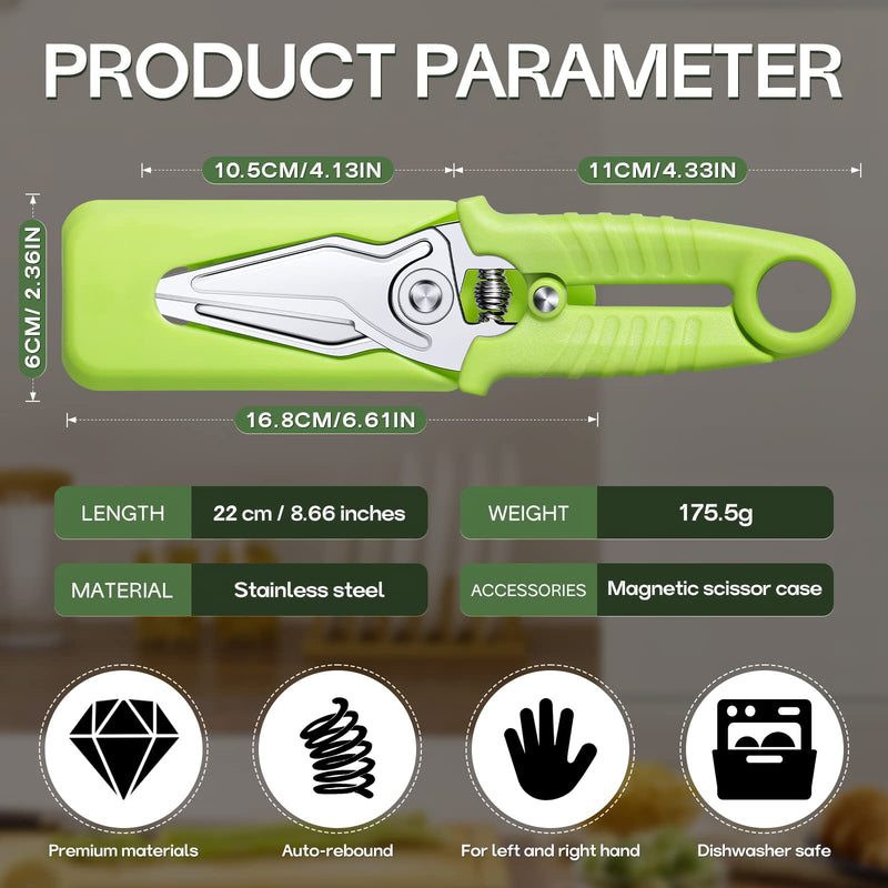 JASON Green Kitchen Scissors for Heavy Duty Work Spring Loaded Poultry Shears Dishwasher Safe Meat Shears Stainless Steel Cooking Scissors for Chicken Thanksgiving Christmas Day - BeesActive Australia