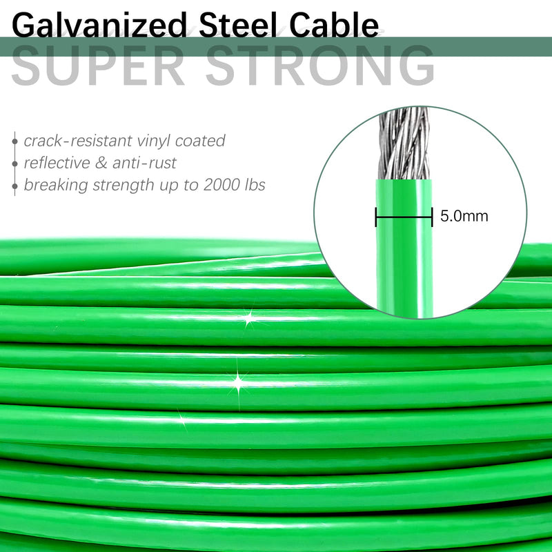 Dog Tie Out Cable, Dog Runner for Yard and Camping, 30FT Dog Chains for Outside, Dog Run Cable Heavy Duty with Shock Absorbing Spring, Dog Tie Out Lead for Small Medium Large Dogs Up to 250lbs… Green - BeesActive Australia