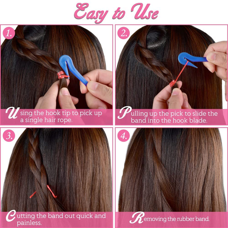 3pcs Elastic Rubber Hair Bands Remover Cutter,Pony Pick For Cutting Pony Rubber Hair Ties Pain Free Ponytail Remover Tool - BeesActive Australia