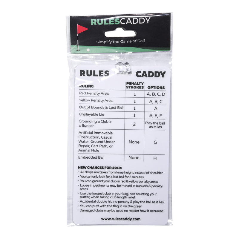 Rules Caddy - Simplify The Rules of Golf - Golf Bag Tag Accessory - Training Aid - Quick Reference Guide - BeesActive Australia