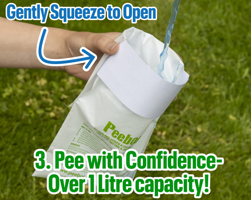 Peebol by SHEWEE – The Pocket-Sized Toilet – Rapidly Turns 1L of Urine into an Odourless & Solid Gel. Made in the UK, Disposable Urinal Bag for Everyone. Festival, Camping, Car & Travelling Essentials 8 Pack - BeesActive Australia