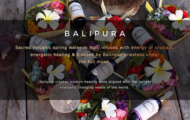 BALIPURA - Aura & Chakra Spray Gift for Women - Protection Spray Crystal Infused Mist with Black Tourmaline, Smoky Quartz and Citrine - Organic Essential Oil - Cleansing & Healing Energy - 3.4 fl.oz - BeesActive Australia