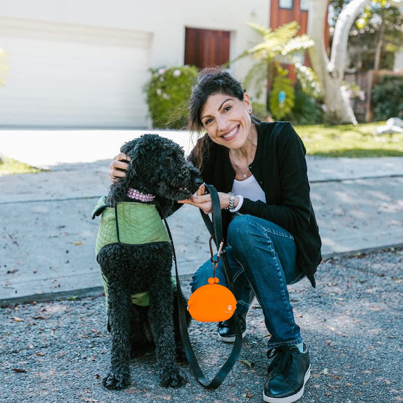 New Oasis Dog Treat Pouch, Big Silicone Dog Treat Pouch Reusable, Dog Training Treat Pouch Coin Purse Key Case Silicone Coin Pouch Dog Pouch Orange - BeesActive Australia