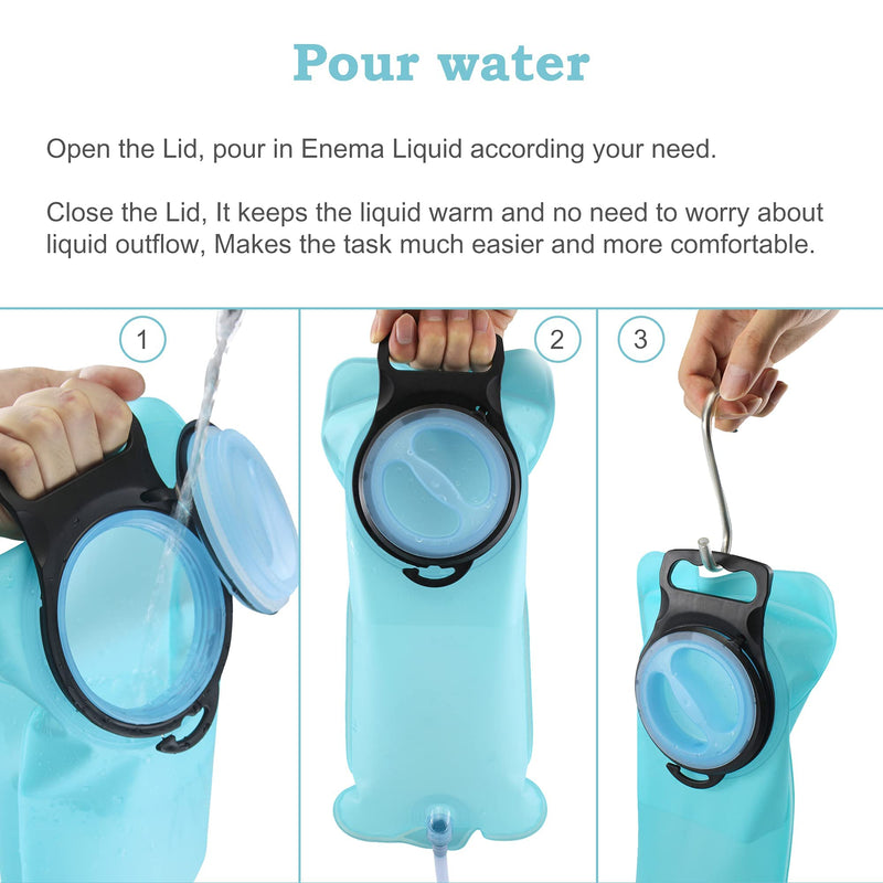 TopQuaFocus Travel Portable Enema Bag kit Anel Douche Enema Bag for Men Women Colon Cleansing 2L TPU - BeesActive Australia