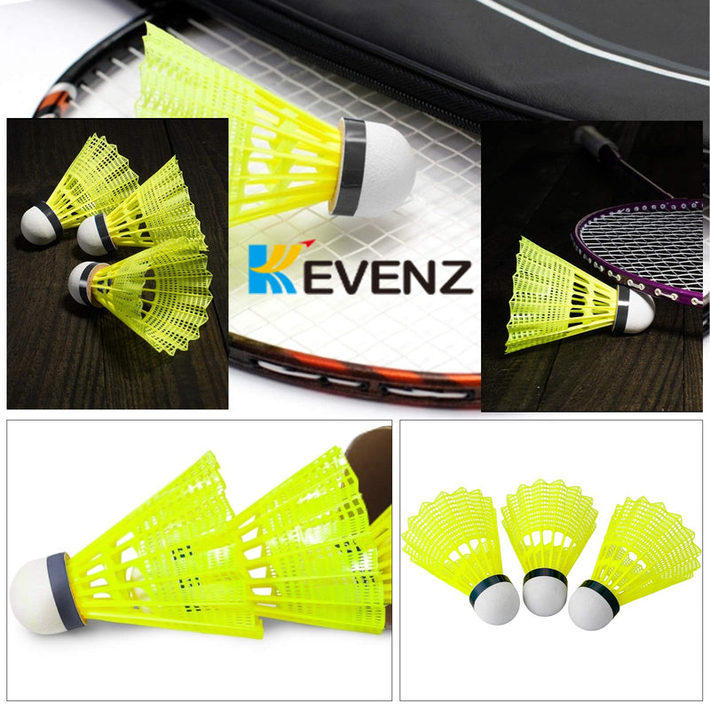 KEVENZ Badminton Shuttlecocks with Great Stability and Durability, High Speed Badminton Birdies-12PK (Yellow-H500) - BeesActive Australia