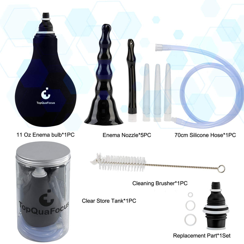 TopQuaFocus 320ml Enema Bulb Kit Anal Douche Bulb kit for Man Woman Cleaning Douche Bulb Men(320ML, Black) - BeesActive Australia