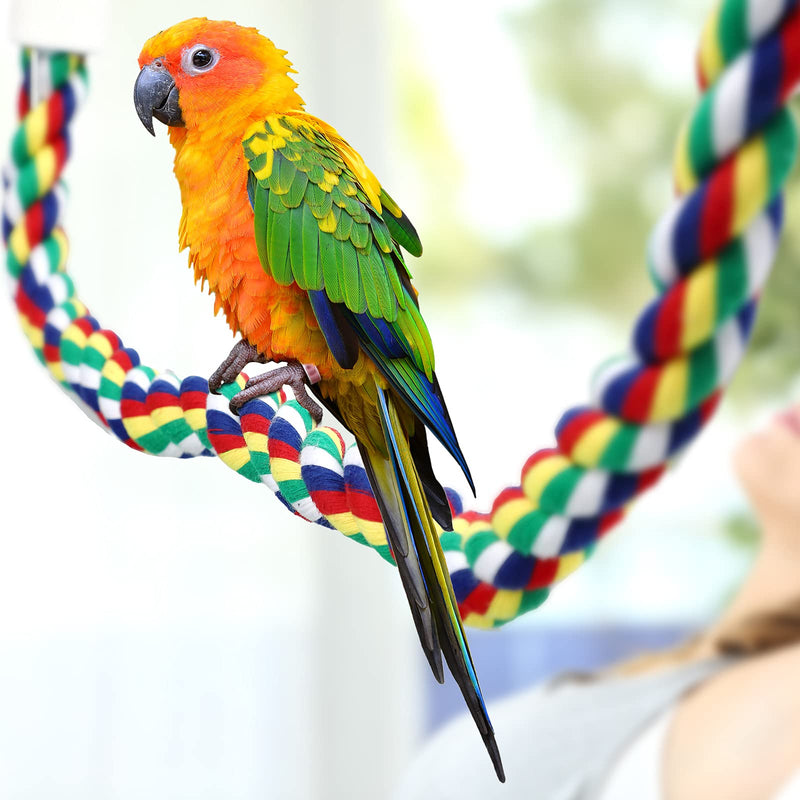 Weewooday 2 Pieces Toy Bird Rope Perches Climbing Rope Bungee Bird Toys Rope Perch Stand Cage Rope Comfy Perch Parrot Toys for Parrot, Parakeets Cockatiels, Conures 21.6 Inch - BeesActive Australia