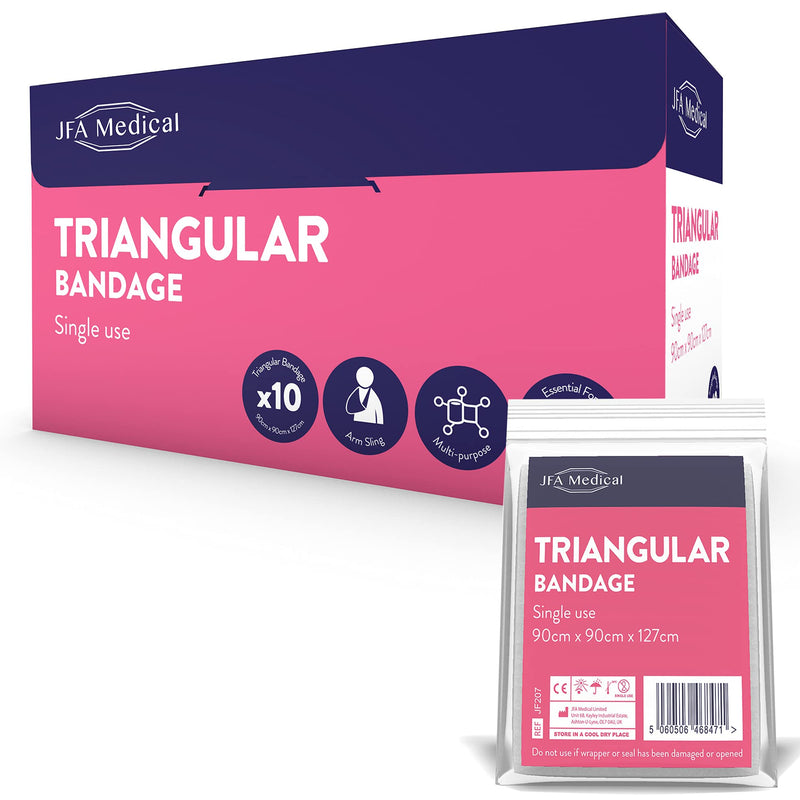 JFA Medical Non-Woven Triangular Bandage Arm Sling 90cm x 90cm x 127cm - Box of 10 Bandages - BeesActive Australia