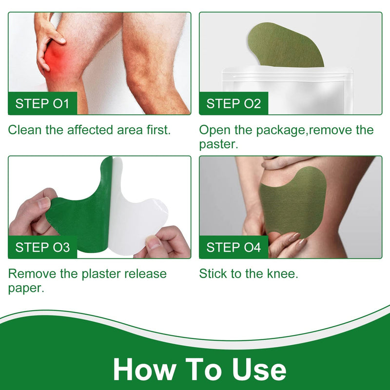 Knee Pain Patches, Pain Relief Patch for Knee,26pcs Wormwood Pain Relief Patch, Knee Relief Patches kit, Long Lasting Effect Warming Herbal Plaster, Relief Knee Pain,Up to 24 Hours(for Knee-26) For Knee-26 - BeesActive Australia