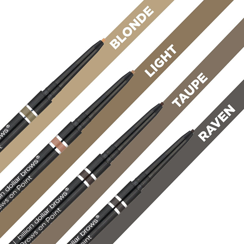 Billion Dollar Brows On Point Waterproof Micro Eyebrow Pencil - Raven Black, Super-fine and Self-sharpening Tip for Natural, Blendable Lines - BeesActive Australia