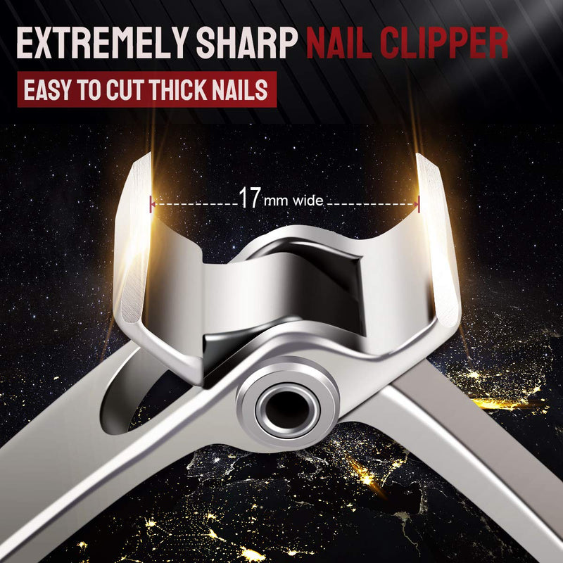 PrettyDiva Straight Edge Nail Clippers - Heavy Duty Straight Blade Wide Jaw Nail Clipper for Thick Toenails or Tough Nails, Extra Large Oversize Toe Nail Clippers Cutter for Adults Men Seniors Elderly - BeesActive Australia