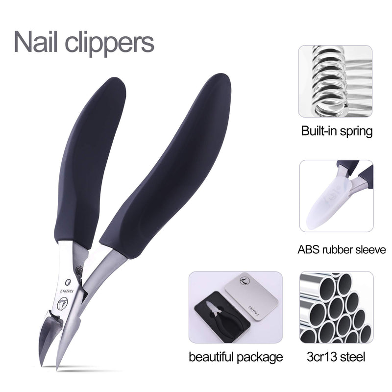 FREEPAZ Nail clippers for thick nail,Ingrown toenail kit,Nail clippers for men，Tool for ingrown toenails,Ingrown toenail treatment,Nail cutter,Toenail clippers,Clipper for ingrown toenail (BIACK) BIACK - BeesActive Australia