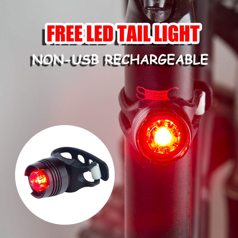 Victagen Bike Light,Bike Headlight and Tail Light Set,Super Bright 2400 Lumens Bicycle Light and Free Rear Light,USB Rechargeable & Waterproof, Easy to Mount Fits for MTB Bikes Bicycles Road Cycling - BeesActive Australia