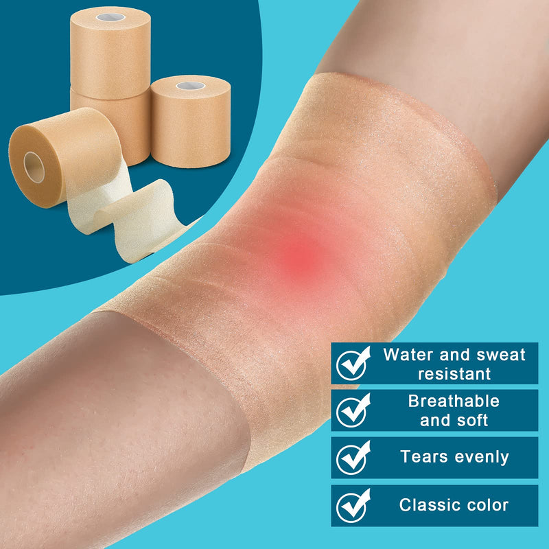 4 Pieces Foam Underwrap Athletic Foam Tape Sports Pre Wrap Athletic Tape for Ankles Wrists Hands and Knees(Beige,2.75 Inches x 30 Yards) Beige 2.75 Inch x 30 Yards - BeesActive Australia