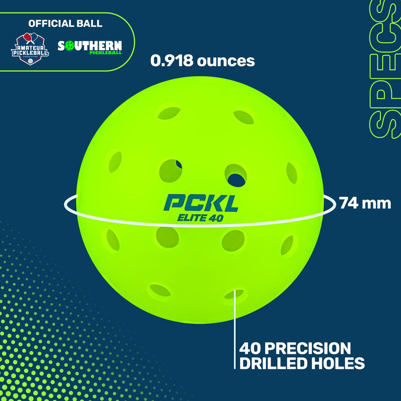 PCKL Elite 40 Pickleball Balls | Tournament and Competition Ball | 4 Pack of Balls | USA Pickleball Approved - BeesActive Australia