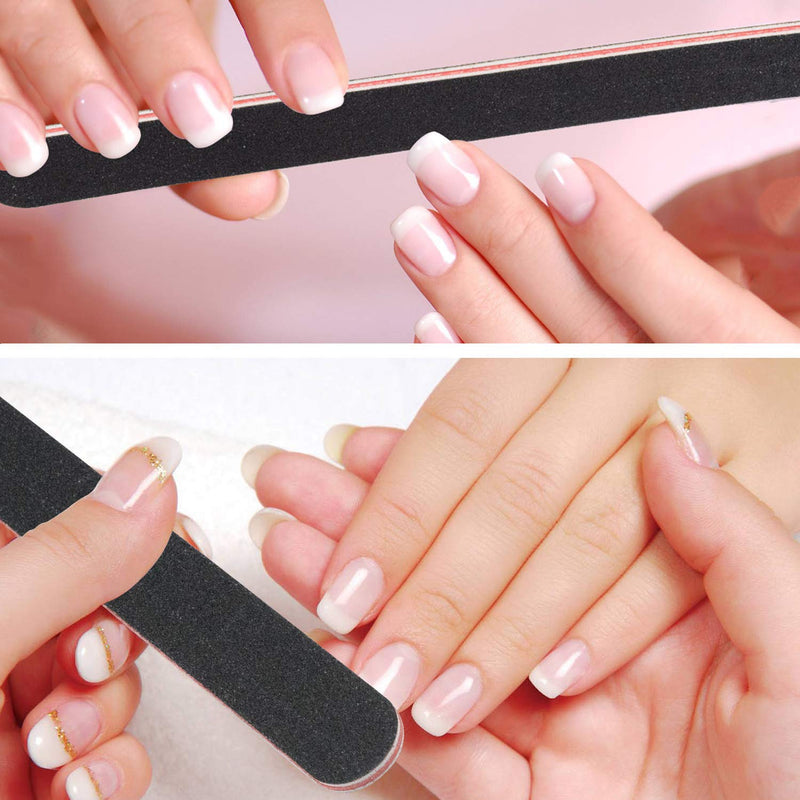 3 PCS Black Board Nail File Manicure Fingernail File Tool for Nail Kit - Double Sided Emery 100/180 Grit - Home Professional Manicure Pedicure Tools Which Can Shape and Smooth Your Nails - BeesActive Australia