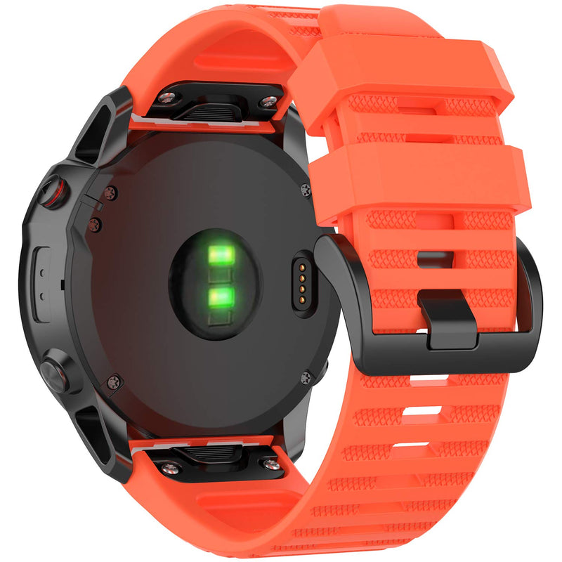 Fit for Garmin Fenix 6X Watch Band, Fenix 5X Plus Bands for Women Men, 26mm Quickfit Silicone Replacement Bands Straps Wristbands Fit for Garmin Fenix 5X/6X /Fenix 3HR/Descent MK1 Coral Red - BeesActive Australia