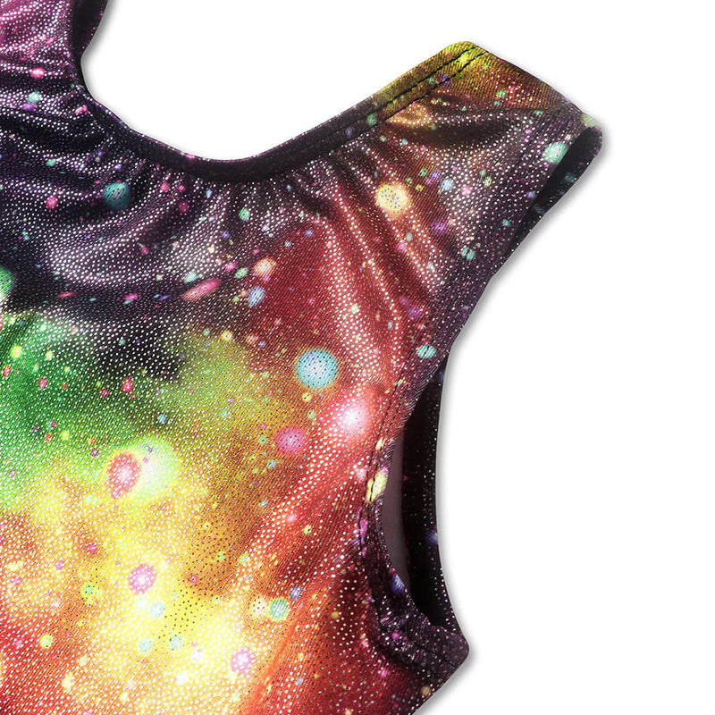 EQSJIU Gymnastics Leotards for Girls Kids Rainbow Mosaic Mermaid Butterfly Stars Leopard Galaxy Tie Dye Cosmos Leopard 1-2T Multicolored Galaxy - BeesActive Australia
