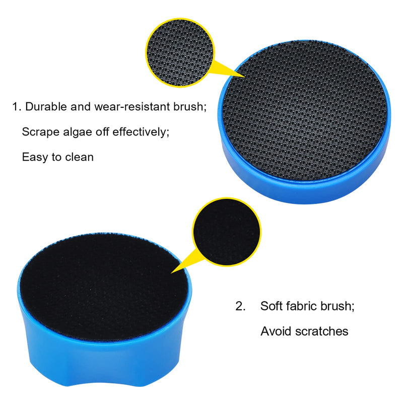 lychee Mini Magnetic Algae Scraper Fish Tank Glass Scrubber, Aquarium Cleaning Brush Blue - BeesActive Australia