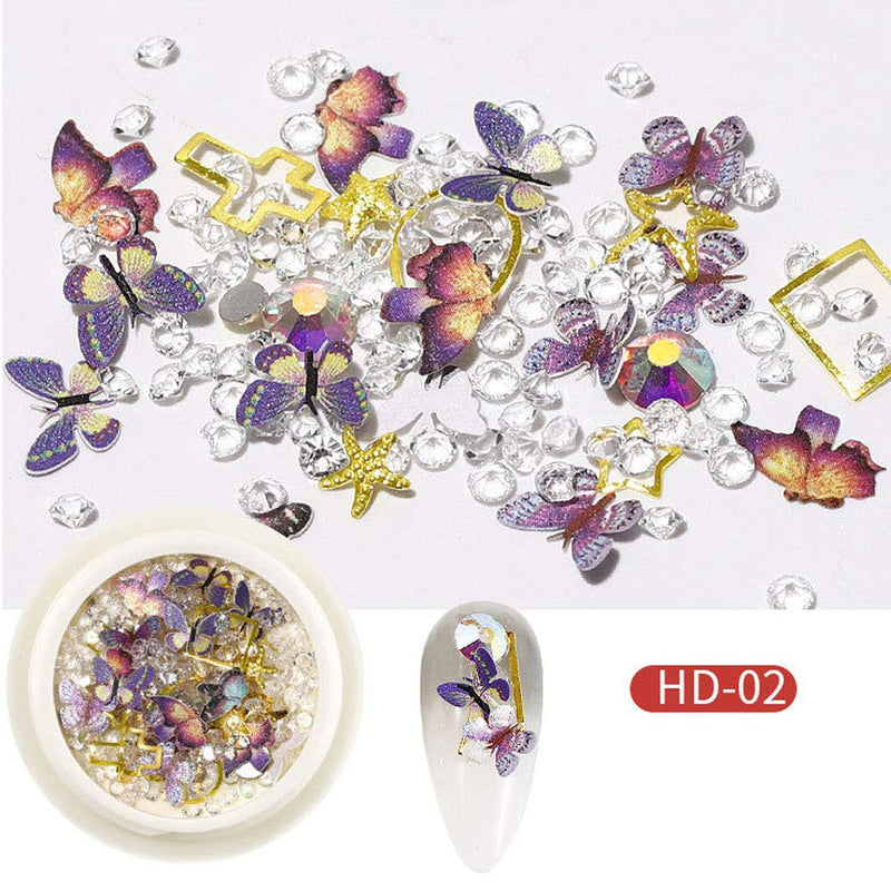 Teabelle 3D Butterfly Nail Art Decorations Diamonds Crystals Rhinestones Gems Resin Metal Butterfly Charms for DIY Nail Craft Jewelry Making - BeesActive Australia