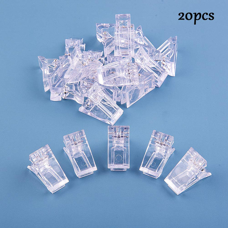 WXJ13 20 Pcs Nail Tips Clip Nail Gel Quick Building Set DIY Manicure Plastic Nail Art Tips Extension Kit - BeesActive Australia