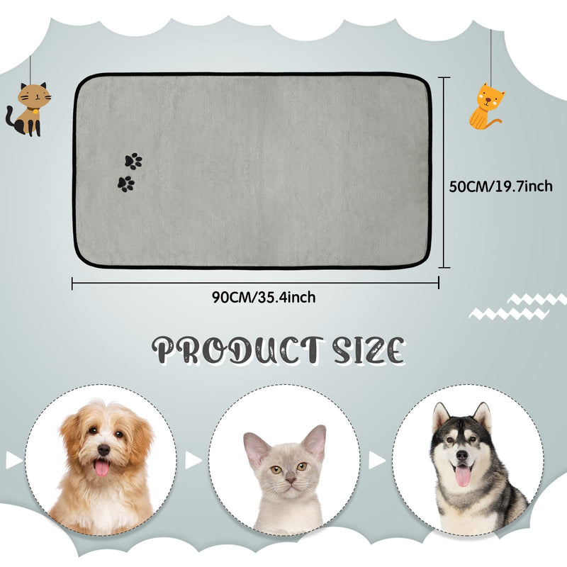 4 Pack Dog Towels for Drying Dogs Microfiber Dog Towel Soft Absorbent Pet Bath Towel Dog Drying Grooming Towel with Embroidered Paw for Pet Dogs Cats Bathing and Grooming 35 x 20 Inch Gray - BeesActive Australia