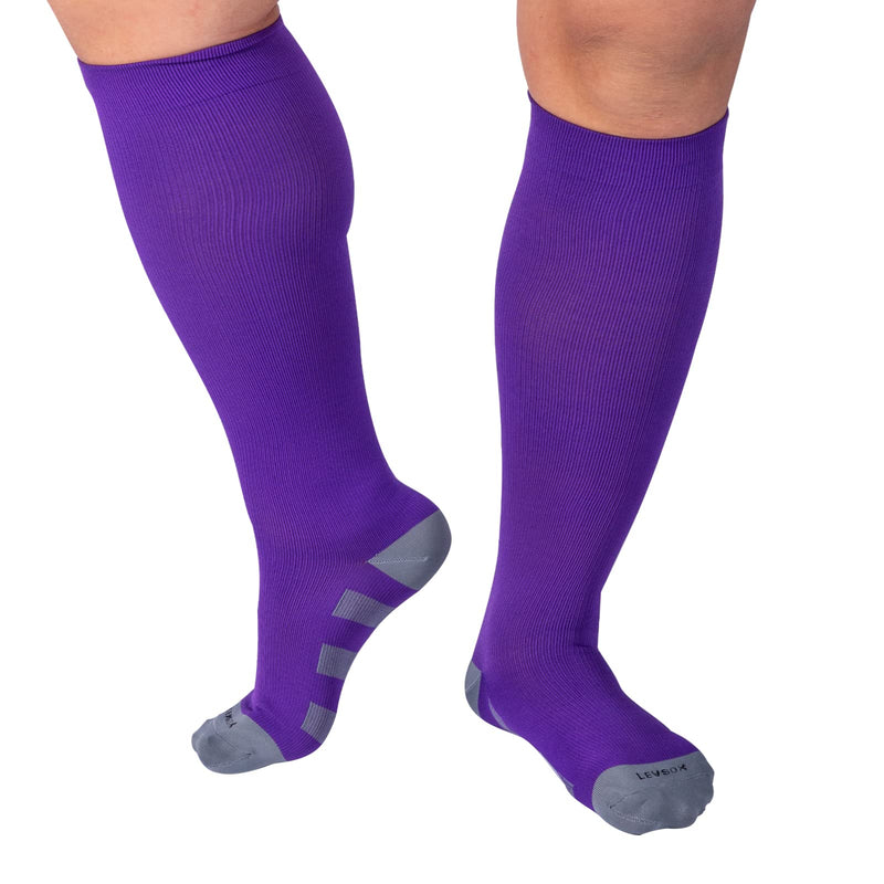 Wide Calf Compression Socks for Women & Men Large Size Circulation 15-20 mmHg 3 Pairs D Medium - BeesActive Australia