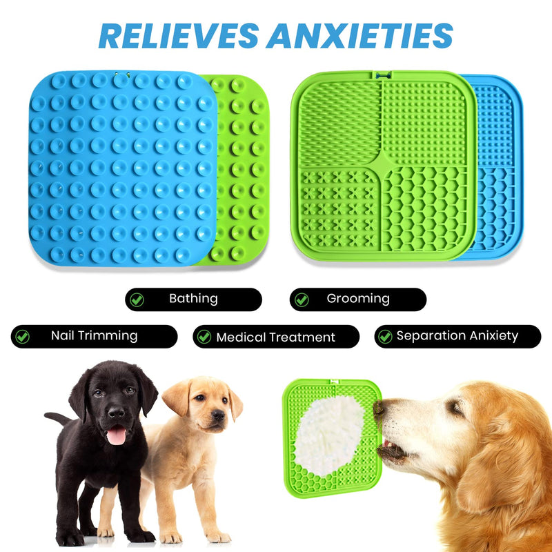 Lick Mat for Dogs - 2pcs Dog Slow Feeder Licking Mat - Silicone Lick Pad with Suction Cups for Dog Anxiety Relief, Boredom Reducer - Perfect for Food, Treats, Yogurt, or Peanut Butter - BeesActive Australia
