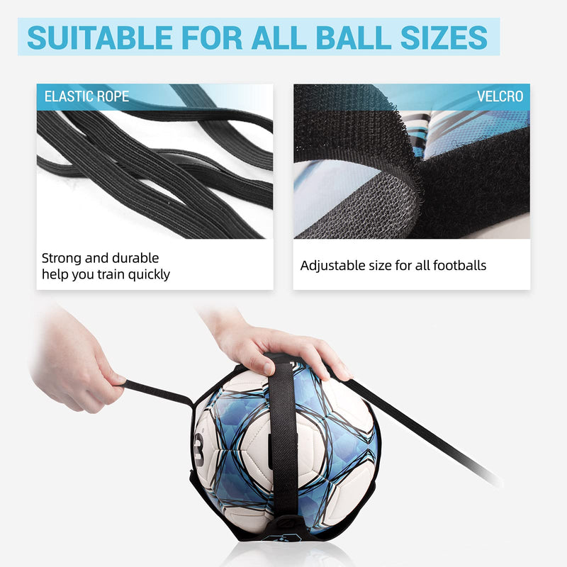 Sportout Hands Free Solo Soccer Trainer, Kick Trainer, Soccer Training Aid Widened Side Waist Protection, Two-Way Adjustment of Belt Length, Fit for Balls Size 3 4 5, Kids and Adults Blue - BeesActive Australia