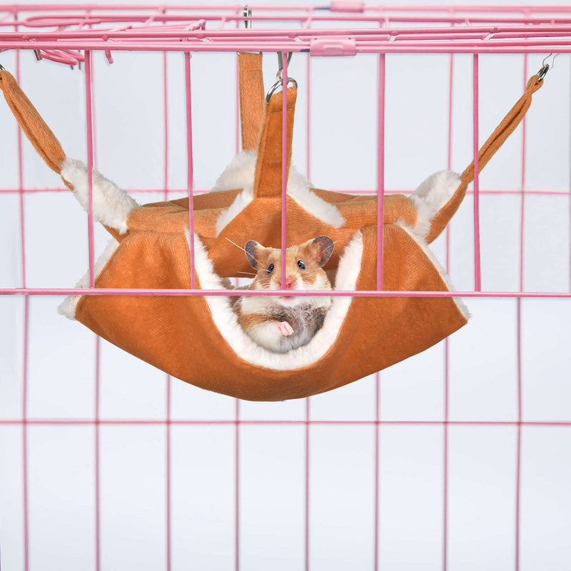 Petmolico Hamster Hanging Hammock, Small Pet Animal Winter Warm Hanging Hammock for Rats Gerbil Mouse Guinea Pig Chinchilla Yellow - BeesActive Australia