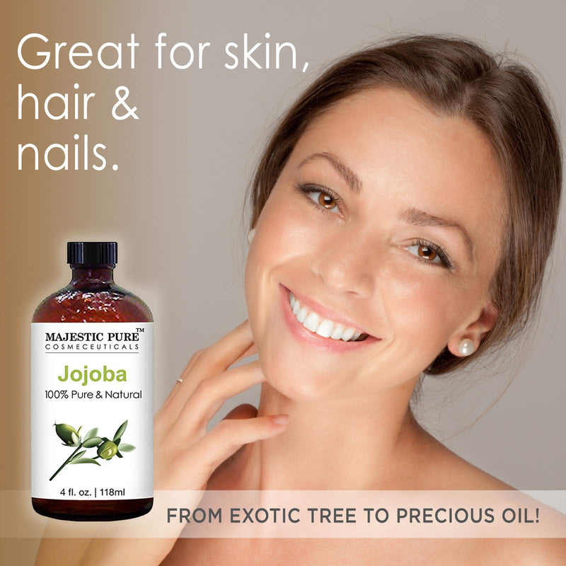 Majestic Pure Jojoba Oil for Hair and Skin, 4 fl. oz. - BeesActive Australia