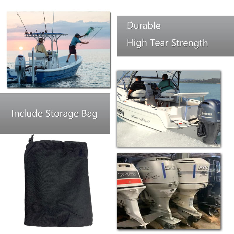 FCOUIID Outboard Motor Cover, 600D Heavy Duty Waterproof Trailerable Boat Engine Cover, Universal for Mercury, Yamaha, Suzuki, Evinrude. Gray (50hp-115hp) 50hp-115hp - BeesActive Australia