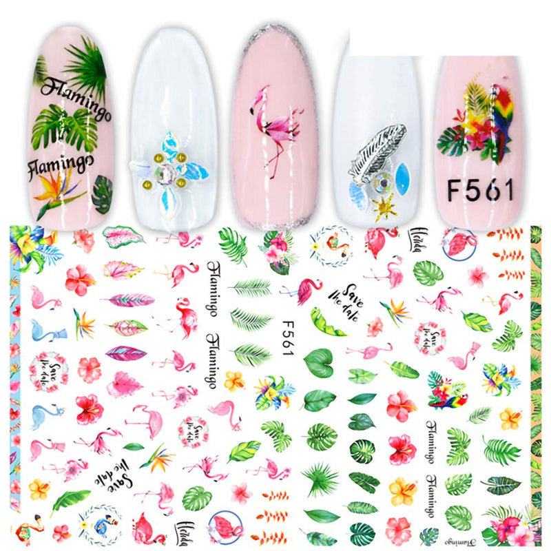 5 Sheets Animal Nail Stickers 3D Self-adhesive Nail Sticker Manicure Tip Decorations Bee Butterfly Flower Cat Deer Flamingo Designs for Kids Girls Summer DIY Nail Art Decoration - BeesActive Australia