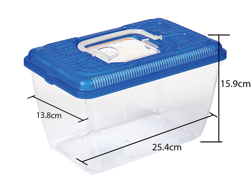 Penn-Plax Small World Habitat – Portable Clear & Transparent Plastic Tank – Excellent for Small Critters & Creatures – Easy to Clean & Handle – Great for Indoors & Outdoors 1 Gallon - BeesActive Australia