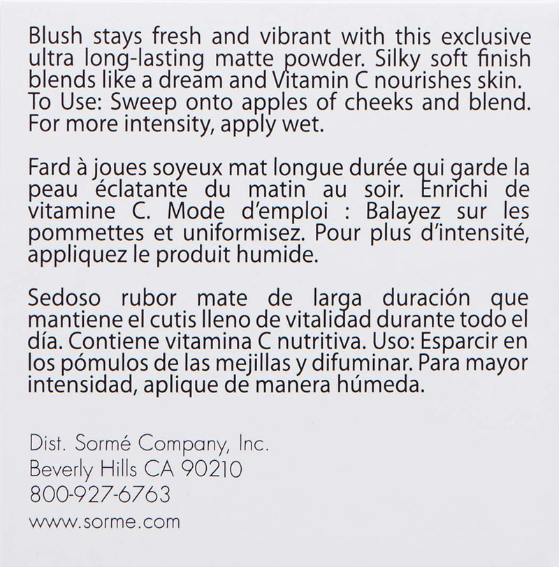 Sorme Cosmetics Long Lasting Blush Wild Rose - BeesActive Australia