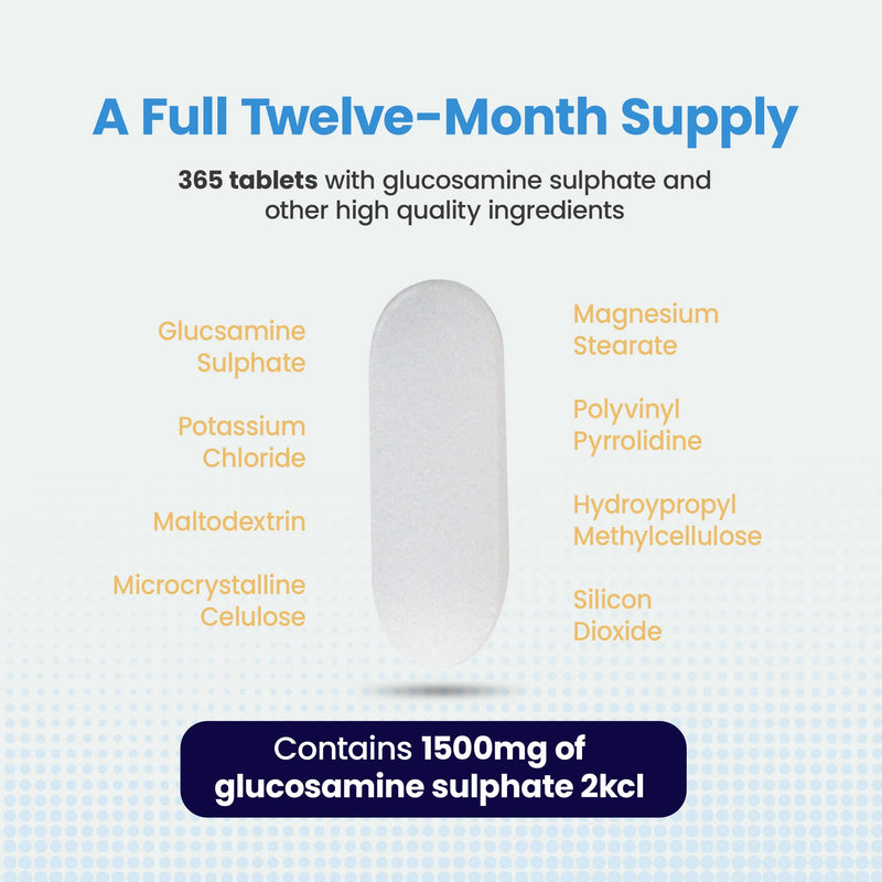 JeaKen - Glucosamine Sulphate 2KCL, 1500 mg Joint Health, Bone Cartilage and Knee Support, Potent Glucosamine Sulphate with Cod Liver Oil and Collagen Supplements for Women and Men, No Gluten and Soy - BeesActive Australia