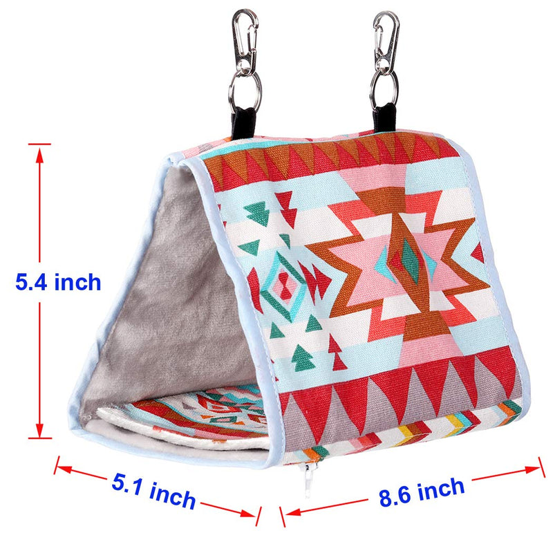 KINTOR Bird Nest Snuggle Hut,Parrot Habitat Cave Hanging Tent for Small Medium Parrots Budgies Eclectus Parakeet Cockatiels Lovebird African Grey Pink Ethnic S-8.2x4.7x2.5inch - BeesActive Australia
